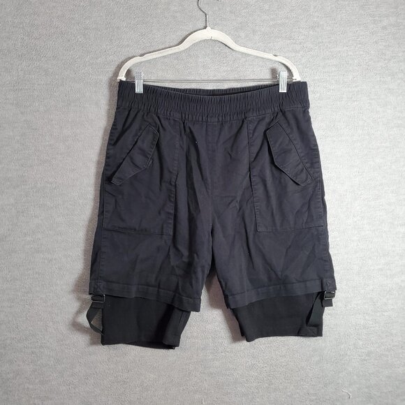 Helmut‎ Lang Men Shorts Large Black Double Layer Athletic Flap Pockets - Picture 1 of 13
